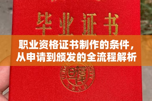 曲江职业资格证书制作的条件，从申请到颁发的全流程解析